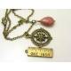 Compass Necklace with Rhodonite
