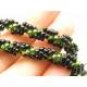 Seed Bead Rope Necklace, Black and Green
