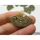 10 Fan Pendants, Antique Bronze