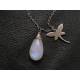 Large Moonstone and Dragonfly Necklace