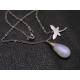 Large Moonstone and Dragonfly Necklace
