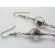 Long Pink Crystal Earrings, Handmade