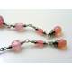 Long Pink Crystal Earrings, Handmade