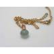 Genuine Moss Aquamarine Rose Gold Necklace