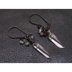 Rock Quartz Cluster Earrings