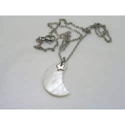 Mother of Pearl Crescent Moon Necklace