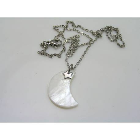Mother of Pearl Crescent Moon Necklace