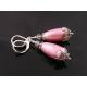 Pink and silver earrings with vintage lucite beads