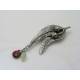 Gum Leaf Brooch, Mookaite and Prehnite