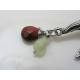 Gum Leaf Brooch, Mookaite and Prehnite