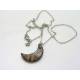 Crescent Moon Necklace, Carved Coconut Shell Moon