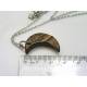 Crescent Moon Necklace, Carved Coconut Shell Moon