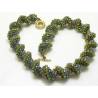 Beaded Spiral Necklace, Green Seedbeads