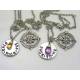 2 Compass Necklaces with Birthstones, Hand Stamped 'Find Your Way' 'Back To Me'