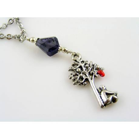 Isaac Newton under the Apple Tree, Gravity Necklace with Iolite