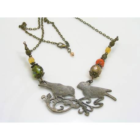 Two Birds on a Branch Necklace
