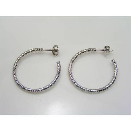 Vintage Sterling Silver Hoop Earrings
