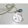 Yin Yang Necklace with Blue Owyhee Opal