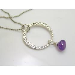 Ring Pendant Necklace with Gemstone