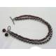Garnet and Pearl Bracelet, Sterling Silver