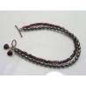 Garnet and Pearl Bracelet, Sterling Silver