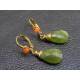 Vesuvianite and Carnelian Earrings