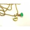 Love Necklace with Green Onyx Gemstone