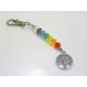 Tree of Life Bag Charm with Crystals in Chakra Colours