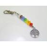 Tree of Life Bag Charm with Crystals in Chakra Colours