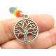 Tree of Life Bag Charm with Crystals in Chakra Colours