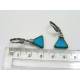 Teal Blue Triangle Drop Earrings