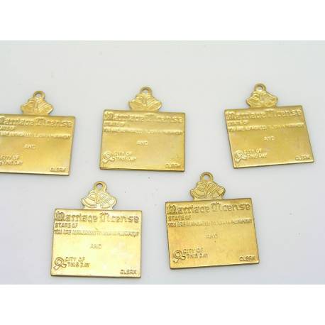 Marriage License Solid Brass Blank for Stamping
