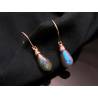 Labradorite Earrings, rose gold