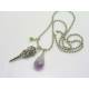 Gothic Raven Skull Necklace with Amethyst and Peridot 