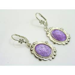 Purple Cabochon Earrings