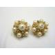 Large Clip-on Earrings with genuine Pearls