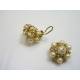 Large Clip-on Earrings with genuine Pearls
