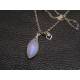 Rainbow Moonstone and Heart Sterling Necklace