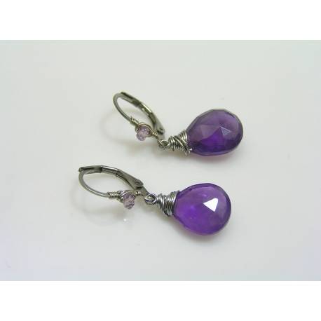 The Essential Wire Wrapped Amethyst Earrings