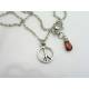 Cute Peace Pendant Necklace with Garnet