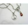 Cute Peace Pendant Necklace with Garnet
