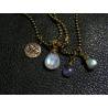 Moonstone Charm Necklace with Tanzanite and Labradorite