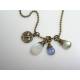 Moonstone Charm Necklace with Tanzanite and Labradorite