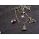 Motorcycle Rider Necklace with Labradorite and Gremlin Bell