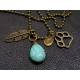 Southwestern Design Necklace with Natural Turquoise and Citrine
