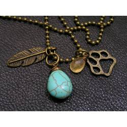 Southwestern Design Necklace with Natural Turquoise and Citrine