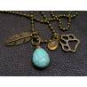 Southwestern Design Necklace with Natural Turquoise and Citrine