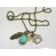 Southwestern Design Necklace with Natural Turquoise and Citrine