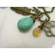 Southwestern Design Necklace with Natural Turquoise and Citrine