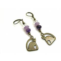 Cat Earrings, Gemstones